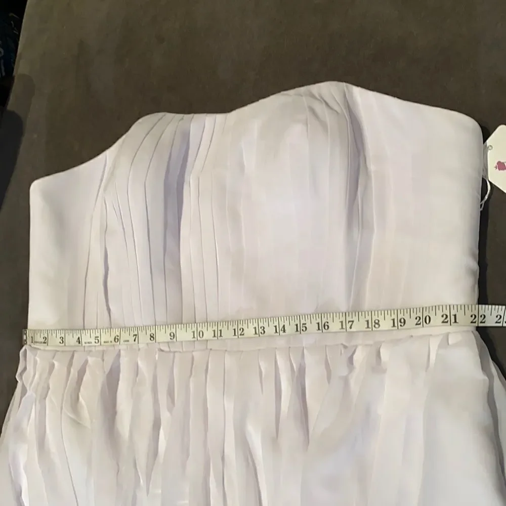 Women’s Elegant White Strapless Full Length Chiffon Prom Party Formal Dress XXXL - Picture 3 of 8